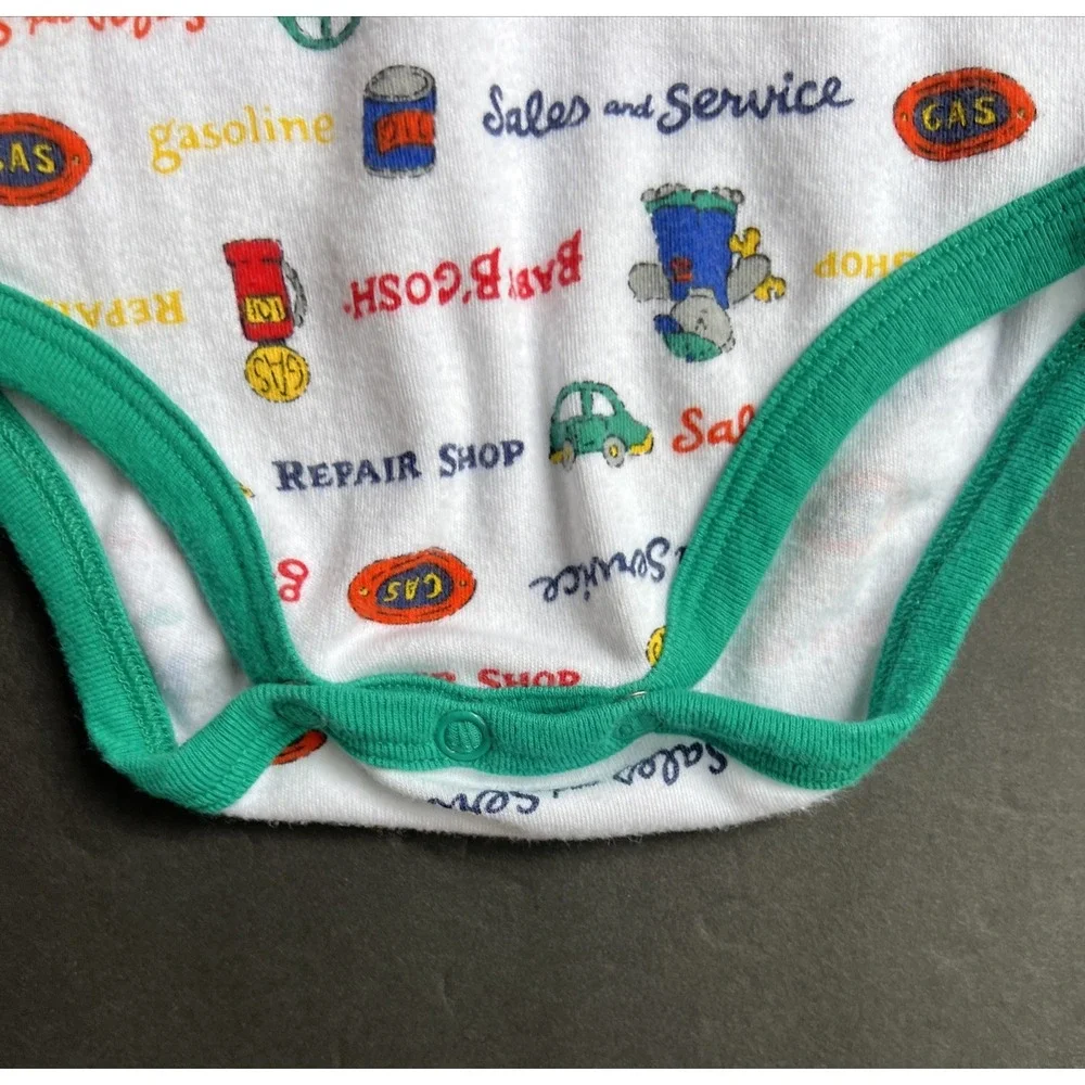 Rare Vintage 90's OshKosh Baby Vestbak Car Mechanic Overalls Set Sz 3-6 Mnths